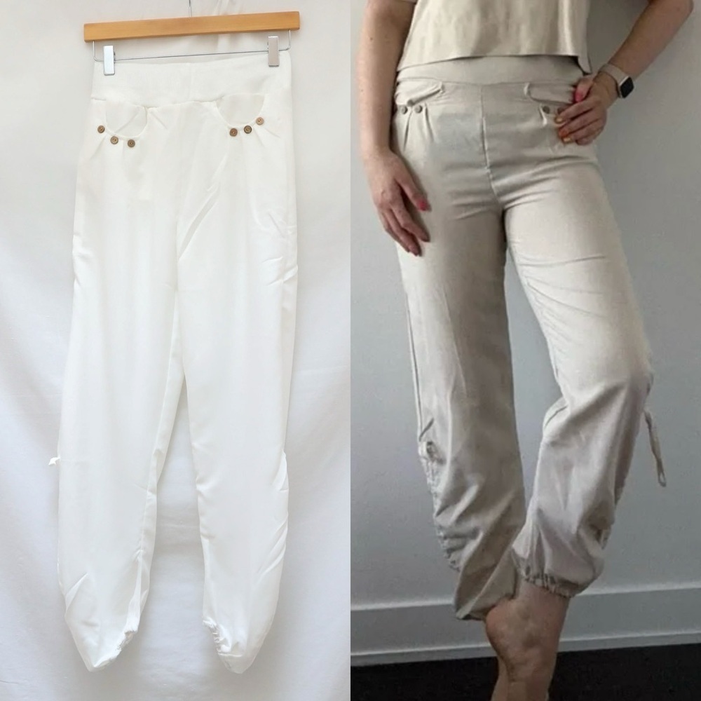 NWOT Shein bright white pants lightweight S Small cotton new resortwear joggers